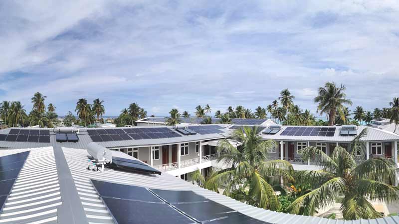 Swimsol rooftop PV system at an Pullman island resort in the Maldives